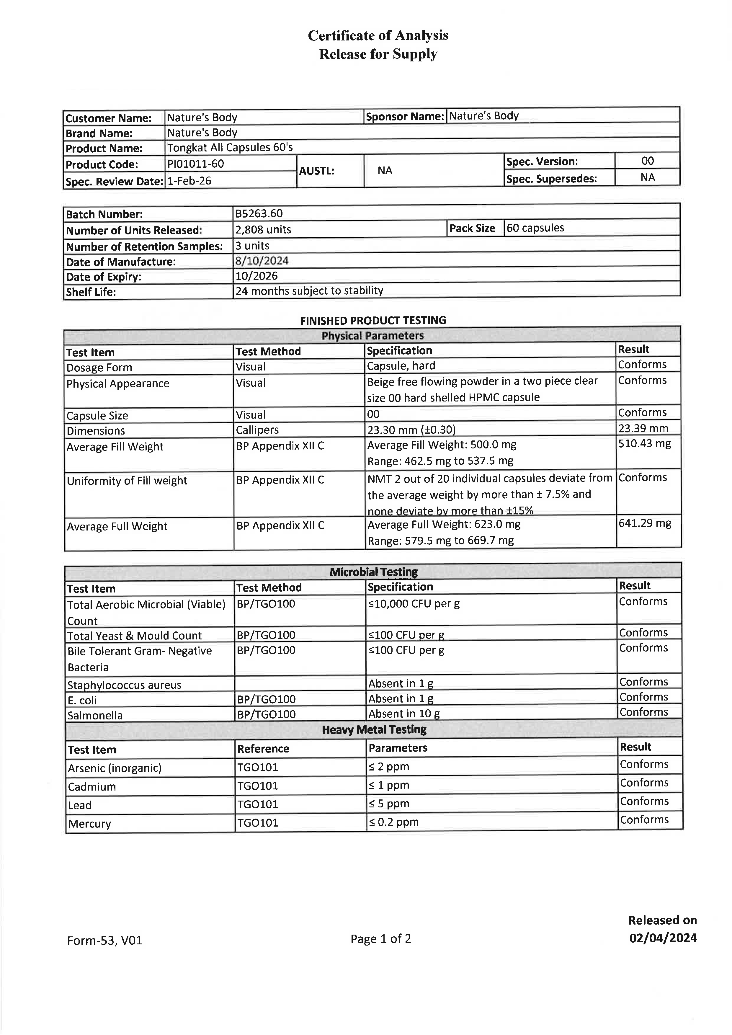 First Lab Certificate
