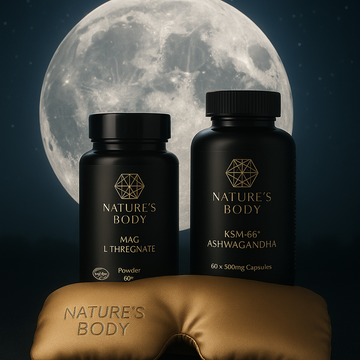 Evening Bundle - Ashwagandha, Magnesium, 100% Mulberry Silk Sleep Mask (Valued at $225)