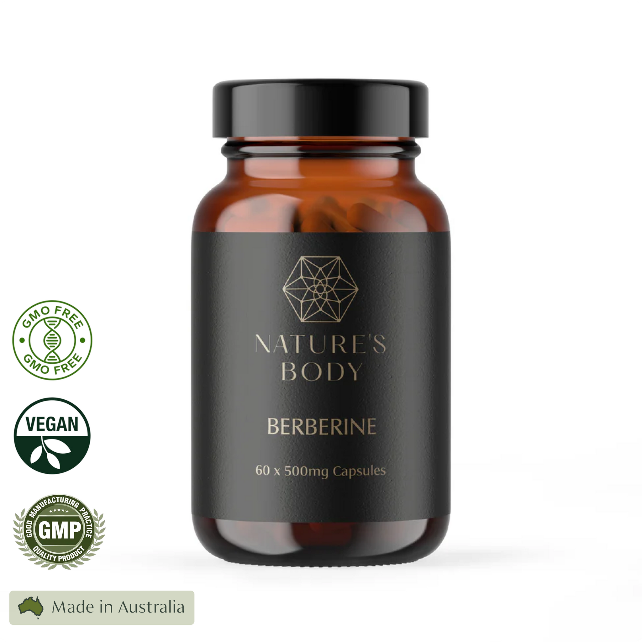 Berberine Capsules 500mg x 60 - Australian Made & GMP Certified
