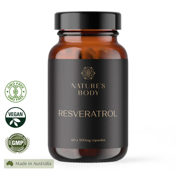 Resveratrol Capsules 100% Pure (60 x 500mg) Third Party Tested