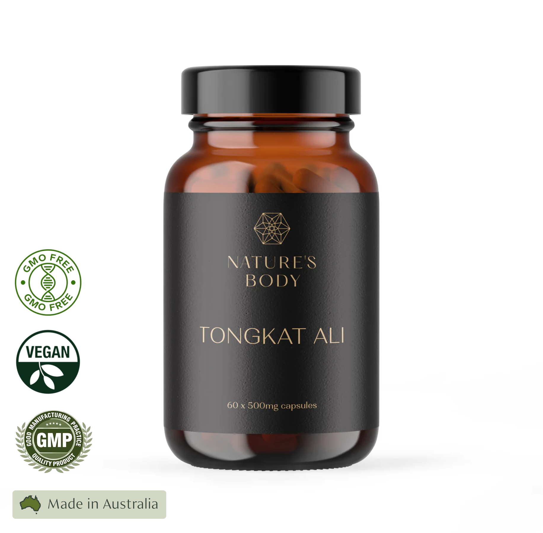 Tongkat Ali - Long Jack 500mg Capsules - Australian Made & GMP Certified