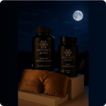 Evening Bundle - Ashwagandha, Magnesium, 100% Mulberry Silk Sleep Mask (Valued at $225)