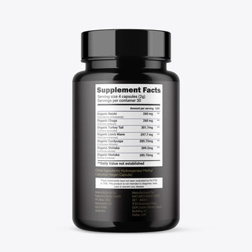 Immortal 7 - Organic Mushroom Superfood Blend (120 Capsules) Made in Australia