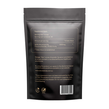 NMN 100% Pure & Stabilised (30 Grams powder) Third Party Tested